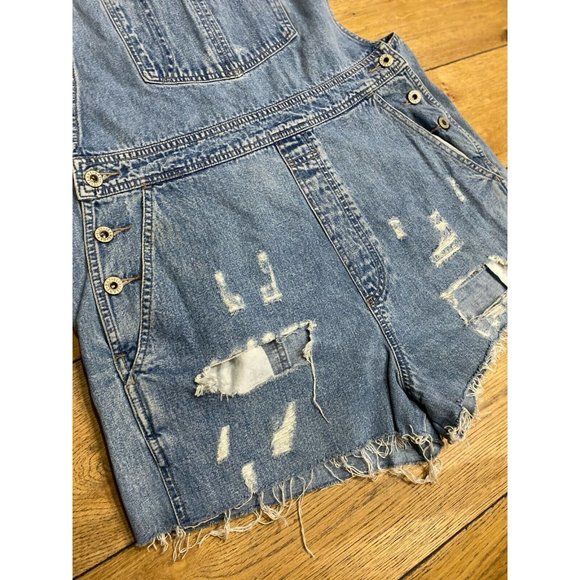 LF Furst of a Kind Denim Distressed Overalls OS/M - Picture 2 of 7